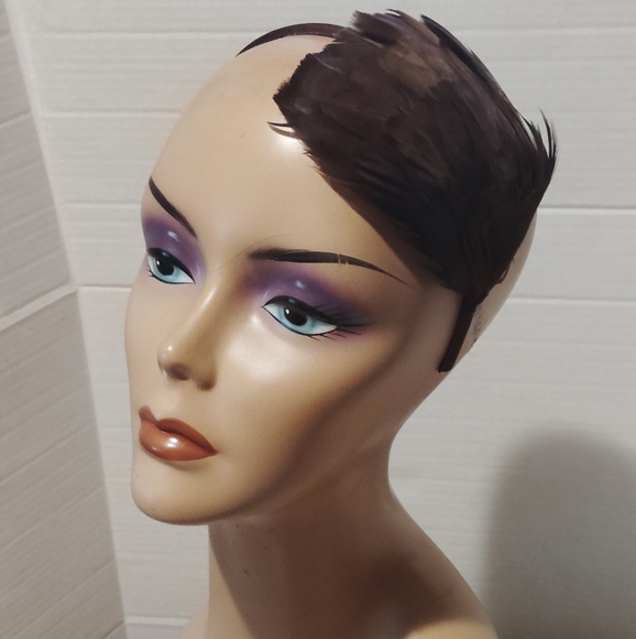 Brown Feathered 2920's Style Flapper Headband - Picture 6 of 7